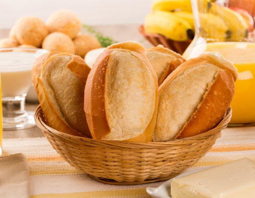 Cesto com pães. 