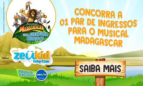 CONCORRA A 01 PAR DE INGRESSOS PARA O MUSICAL MADAGASCAR, UMA AVENTURA MUSICAL