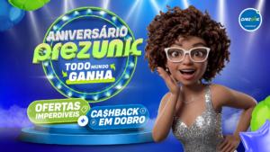 Banner de aniversário Prezunic.